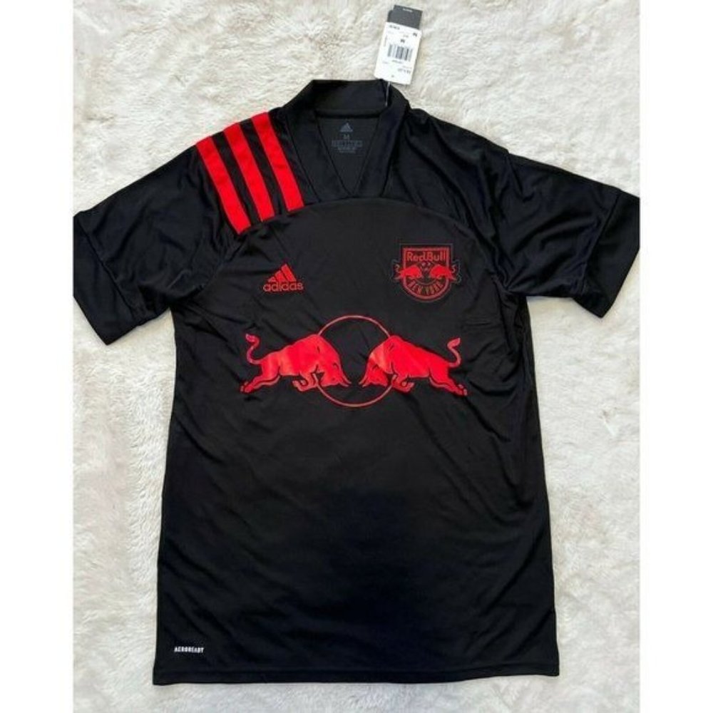 MLS New York Red Bulls adidas soccer futbol 2020 Dark Mode Jersey - Black  Mediu